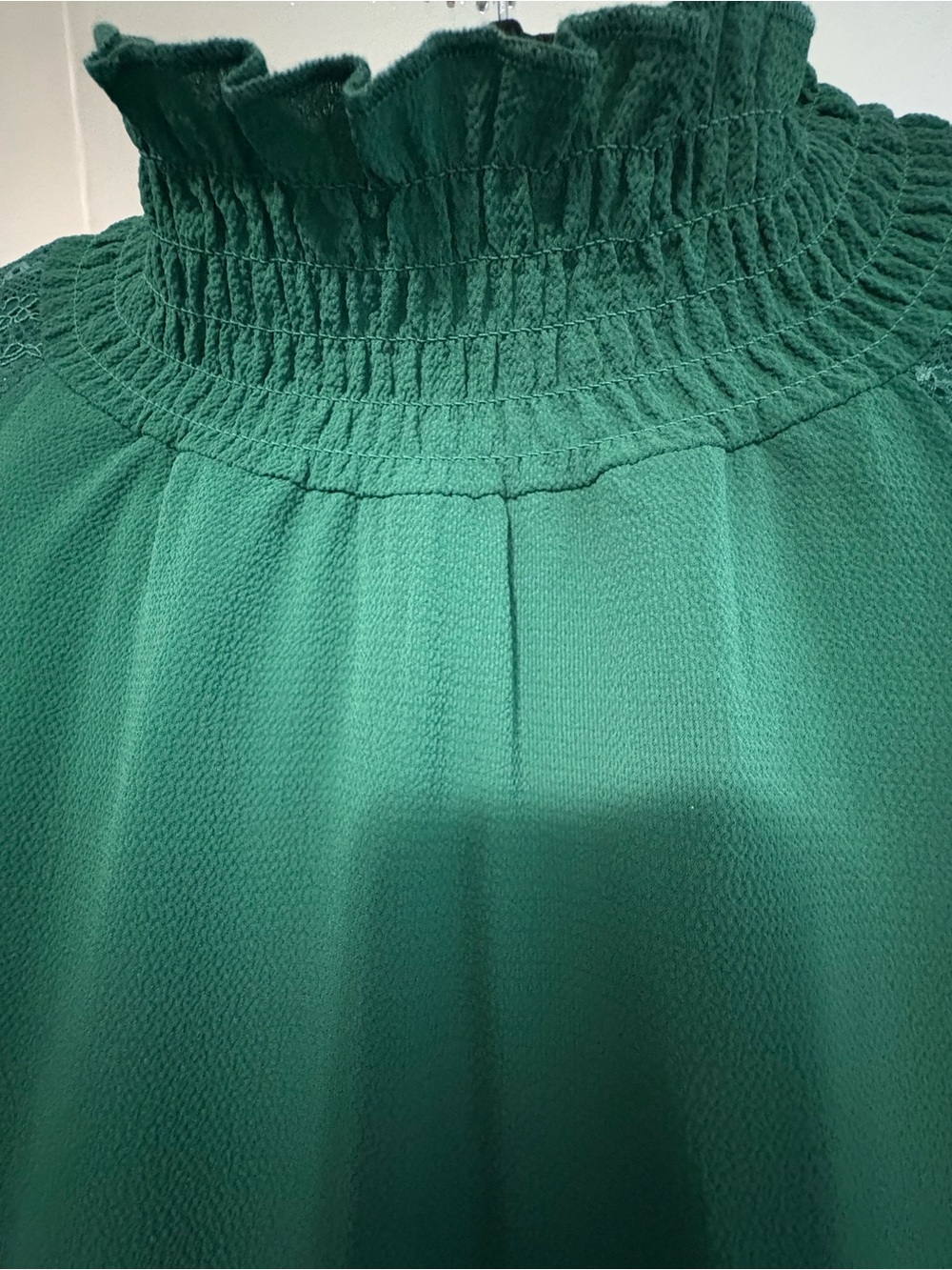 VENUS Emerald Green Lace-Trim Long Sleeve Dress - Picture 3 of 10